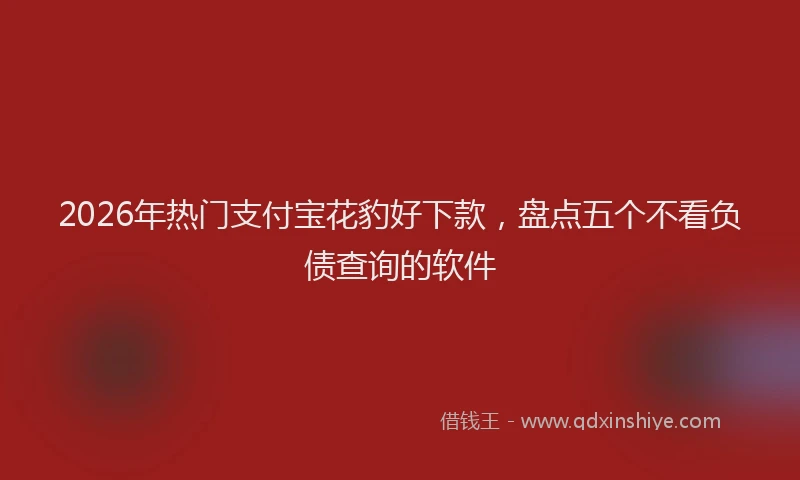 2026年热门支付宝花豹好下款，盘点五个不看负债查询的软件
