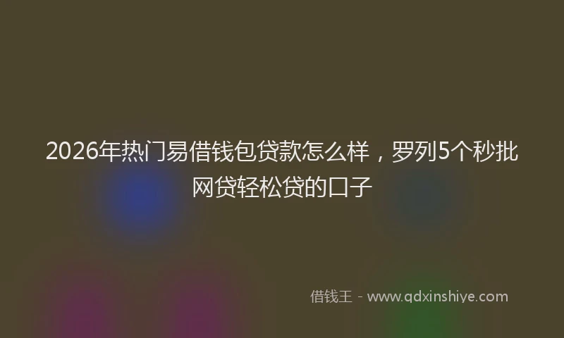 2026年热门易借钱包贷款怎么样，罗列5个秒批网贷轻松贷的口子