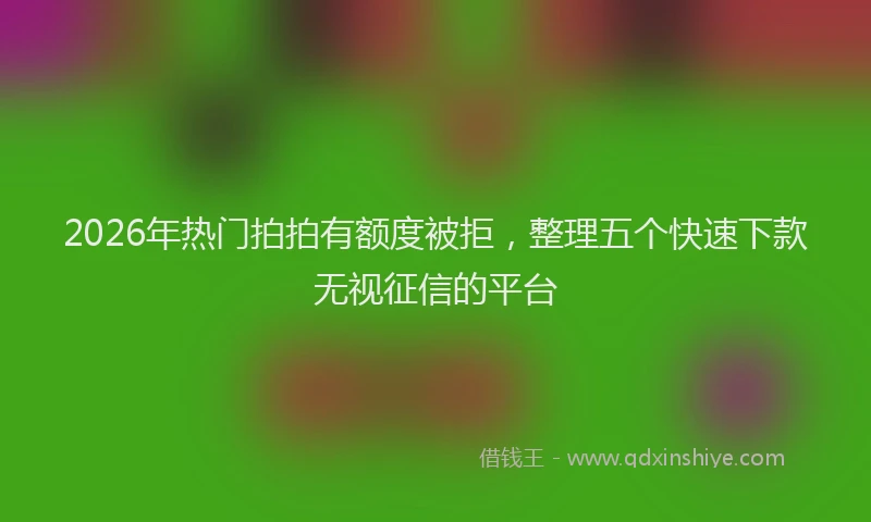 2026年热门拍拍有额度被拒，整理五个快速下款无视征信的平台