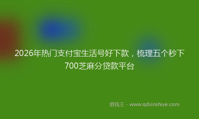 2026年热门支付宝生活号好下款，梳理五个秒下700芝麻分贷款平台