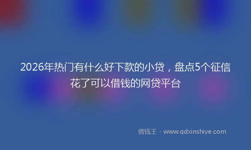 2026年热门有什么好下款的小贷，盘点5个征信花了可以借钱的网贷平台