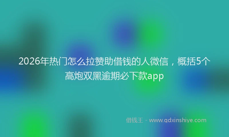2026年热门怎么拉赞助借钱的人微信，概括5个高炮双黑逾期必下款app