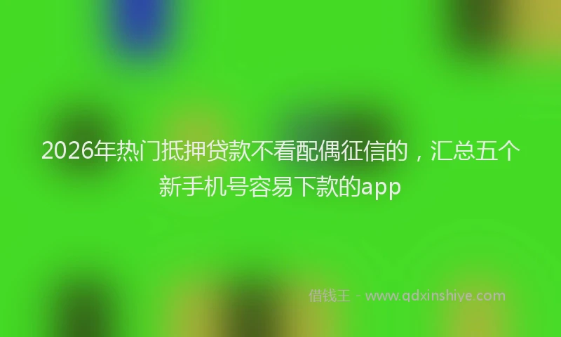 2026年热门抵押贷款不看配偶征信的，汇总五个新手机号容易下款的app