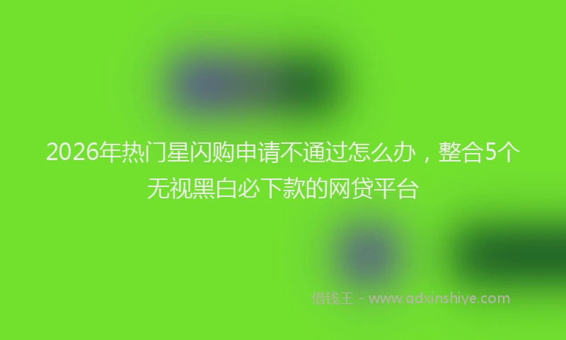2026年热门星闪购申请不通过怎么办，整合5个无视黑白必下款的网贷平台