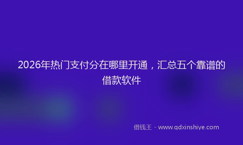 2026年热门支付分在哪里开通，汇总五个靠谱的借款软件