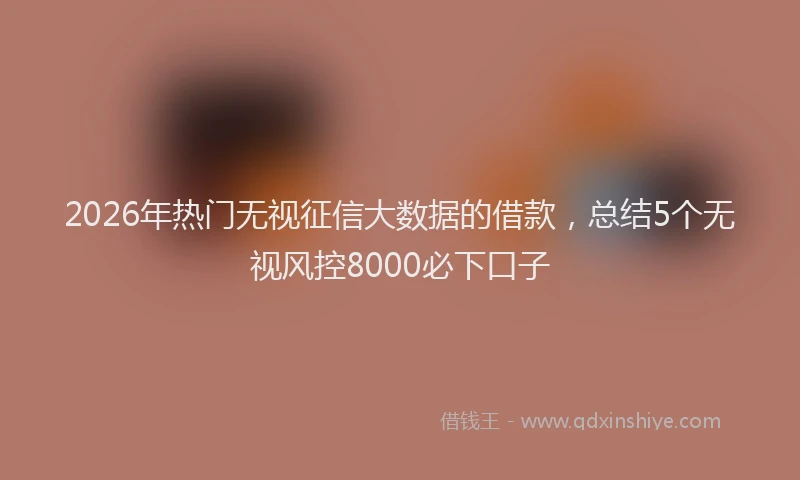 2026年热门无视征信大数据的借款，总结5个无视风控8000必下口子