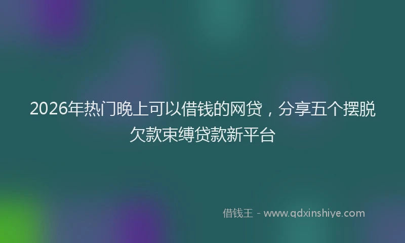 2026年热门晚上可以借钱的网贷，分享五个摆脱欠款束缚贷款新平台