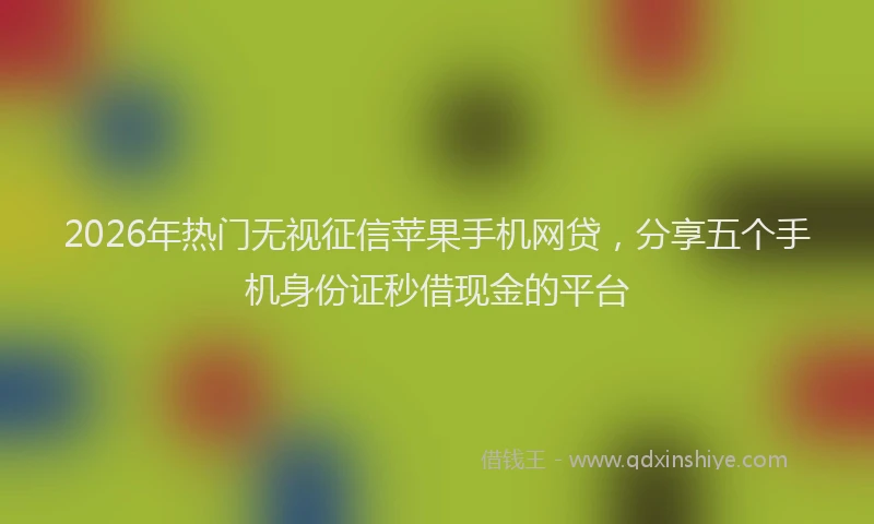 2026年热门无视征信苹果手机网贷，分享五个手机身份证秒借现金的平台