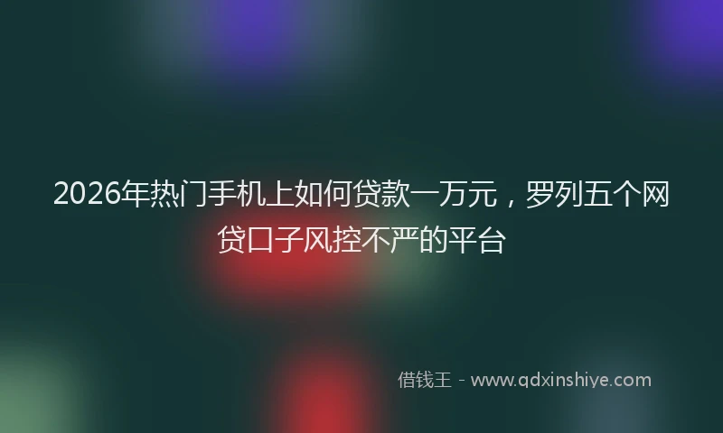 2026年热门手机上如何贷款一万元，罗列五个网贷口子风控不严的平台