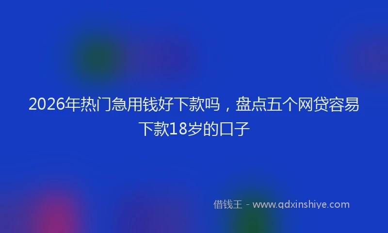 2026年热门急用钱好下款吗,盘点五个网贷容易下款18岁的口子