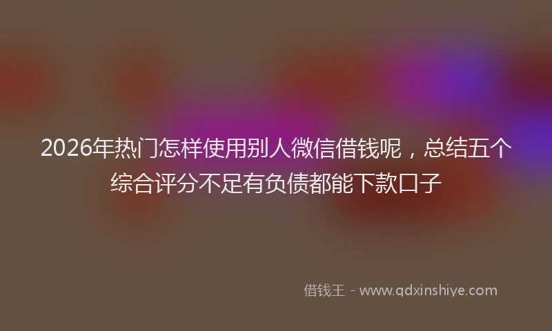 2026年热门怎样使用别人微信借钱呢，总结五个综合评分不足有负债都能下款口子