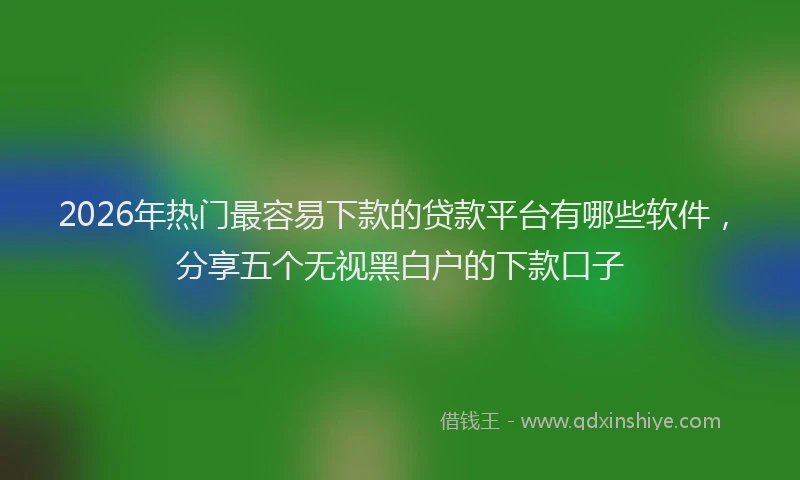 2026年热门最容易下款的贷款平台有哪些软件，分享五个无视黑白户的下款口子