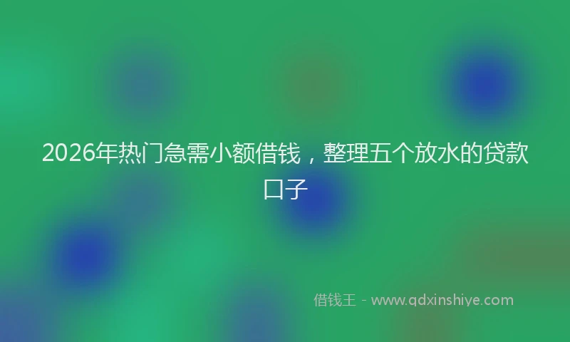 2026年热门急需小额借钱，整理五个放水的贷款口子