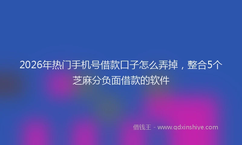 2026年热门手机号借款口子怎么弄掉，整合5个芝麻分负面借款的软件