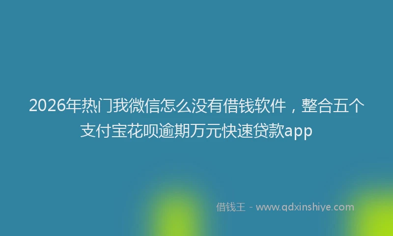 2026年热门我微信怎么没有借钱软件，整合五个支付宝花呗逾期万元快速贷款app