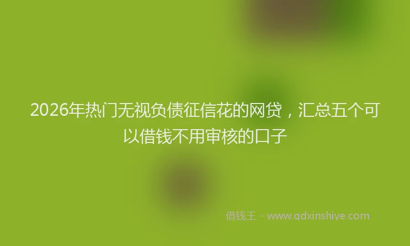 2026年热门无视负债征信花的网贷，汇总五个可以借钱不用审核的口子
