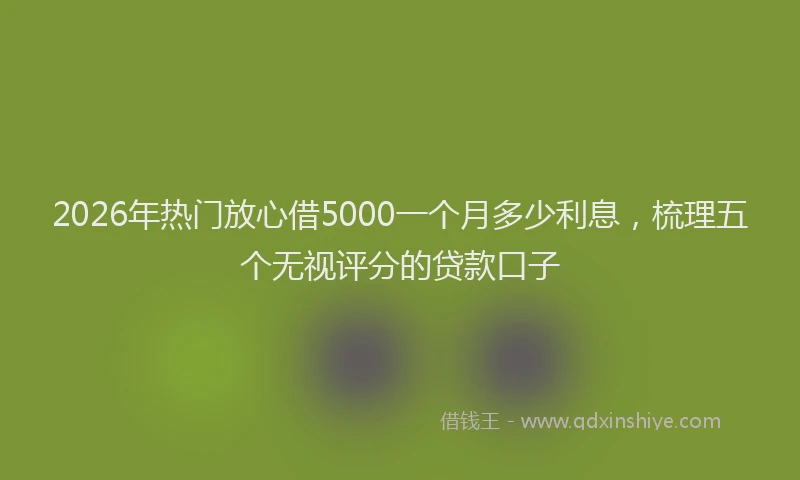 2026年热门放心借5000一个月多少利息，梳理五个无视评分的贷款口子