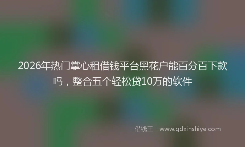 2026年热门掌心租借钱平台黑花户能百分百下款吗，整合五个轻松贷10万的软件