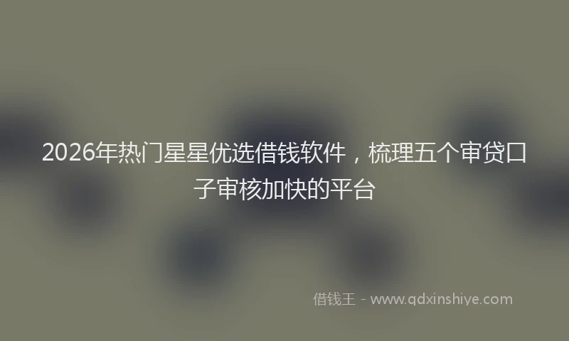2026年热门星星优选借钱软件，梳理五个审贷口子审核加快的平台