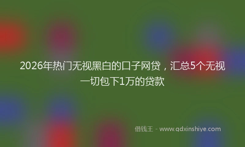 2026年热门无视黑白的口子网贷，汇总5个无视一切包下1万的贷款