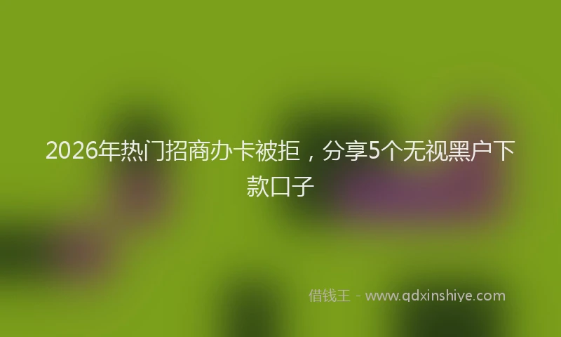 2026年热门招商办卡被拒，分享5个无视黑户下款口子