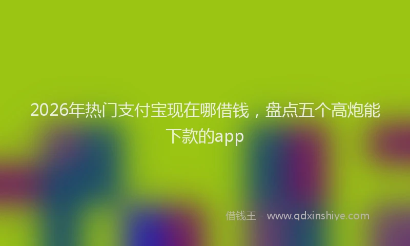 2026年热门支付宝现在哪借钱，盘点五个高炮能下款的app