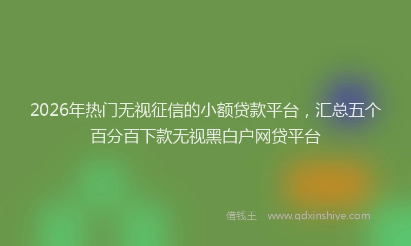 2026年热门无视征信的小额贷款平台，汇总五个百分百下款无视黑白户网贷平台