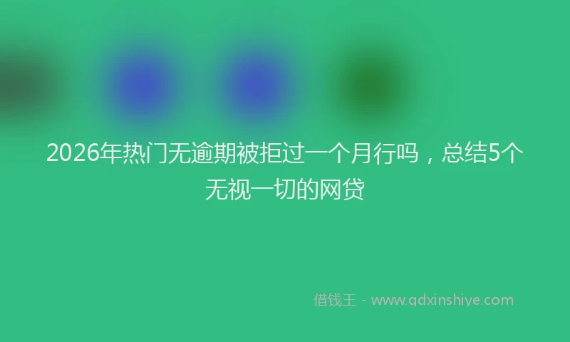 2026年热门无逾期被拒过一个月行吗，总结5个无视一切的网贷