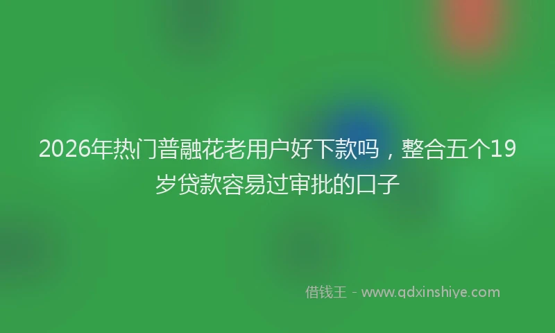 2026年热门普融花老用户好下款吗，整合五个19岁贷款容易过审批的口子