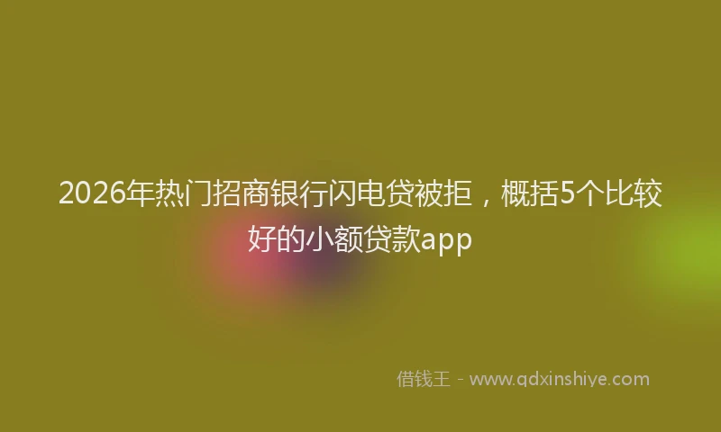 2026年热门招商银行闪电贷被拒，概括5个比较好的小额贷款app