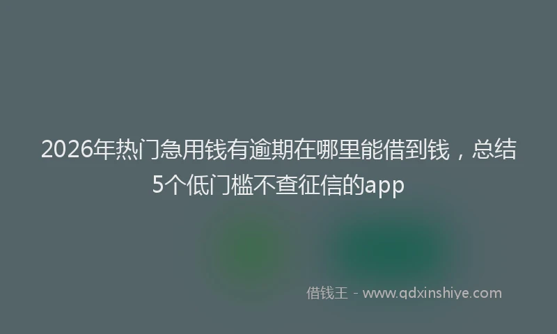 2026年热门急用钱有逾期在哪里能借到钱，总结5个低门槛不查征信的app
