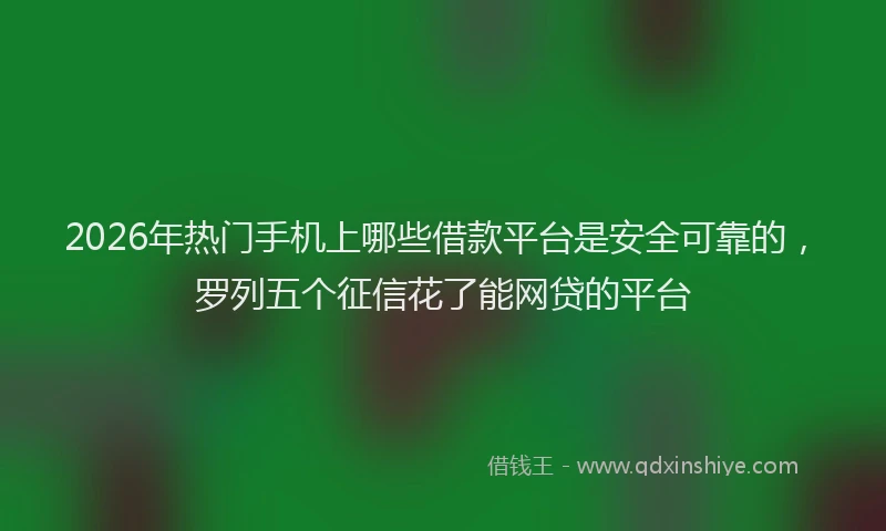 2026年热门手机上哪些借款平台是安全可靠的，罗列五个征信花了能网贷的平台