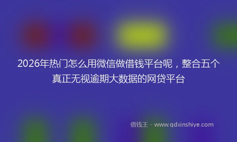 2026年热门怎么用微信做借钱平台呢，整合五个真正无视逾期大数据的网贷平台