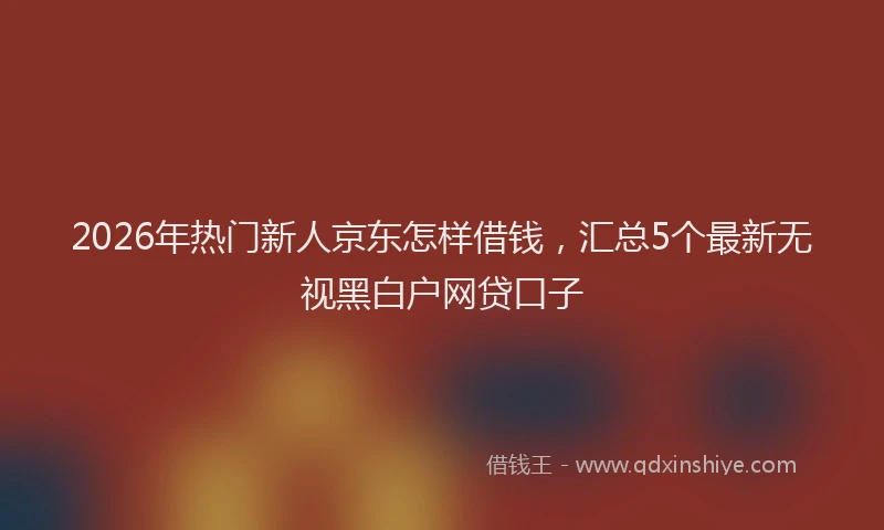2026年热门新人京东怎样借钱，汇总5个最新无视黑白户网贷口子