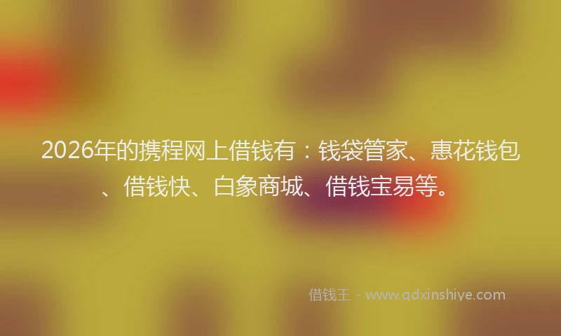 2026年的携程网上借钱有：钱袋管家、惠花钱包、借钱快、白象商城、借钱宝易等。