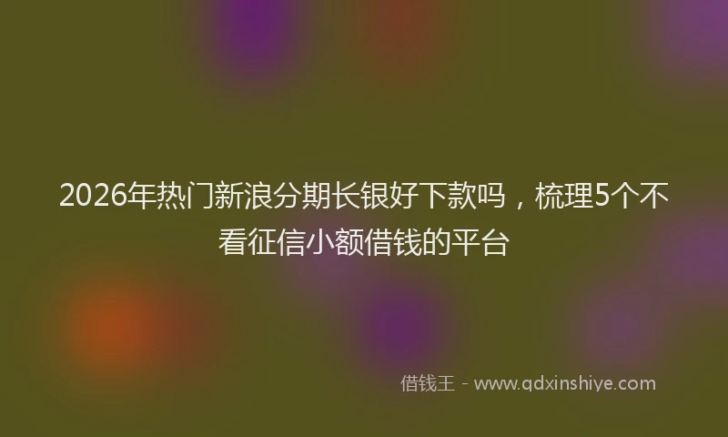 2026年热门新浪分期长银好下款吗，梳理5个不看征信小额借钱的平台