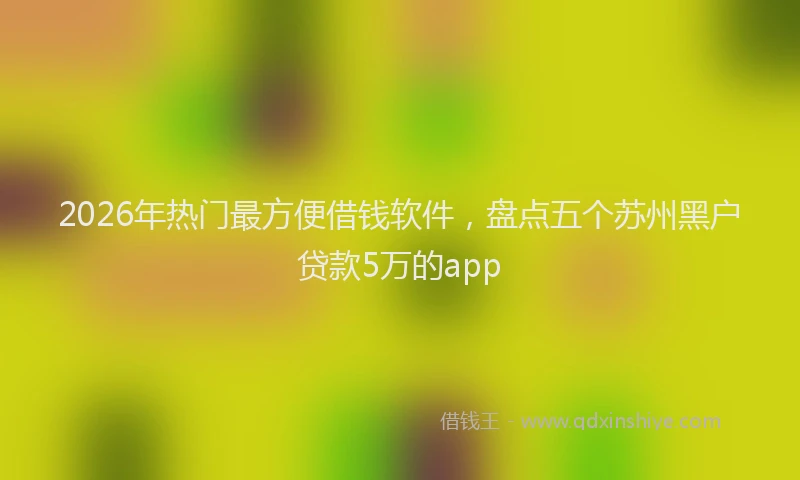 2026年热门最方便借钱软件，盘点五个苏州黑户贷款5万的app