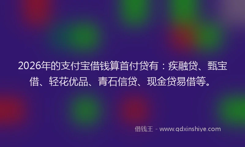 2026年的支付宝借钱算首付贷有：疾融贷、甄宝借、轻花优品、青石信贷、现金贷易借等。