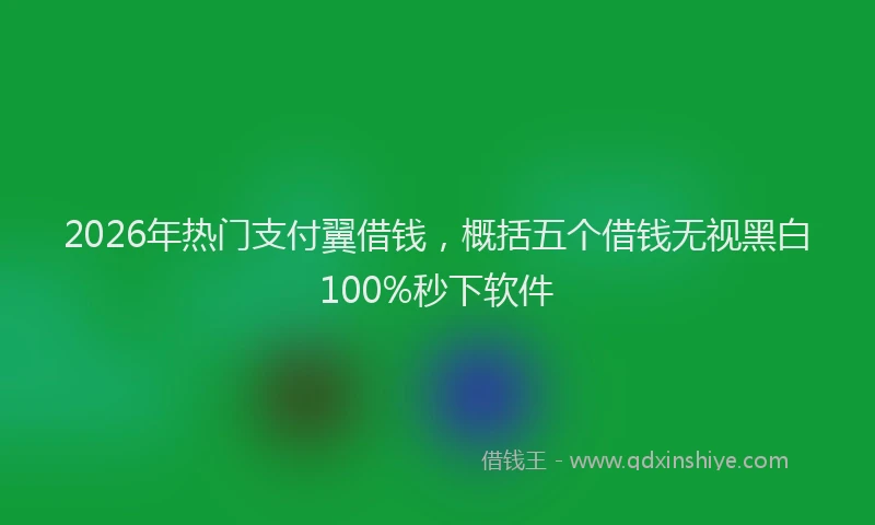 2026年热门支付翼借钱,概括五个借钱无视黑白100%秒下软件