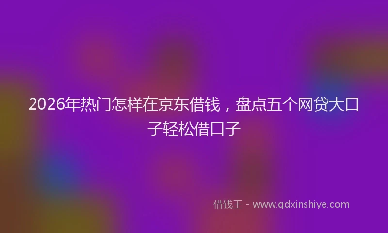2026年热门怎样在京东借钱，盘点五个网贷大口子轻松借口子