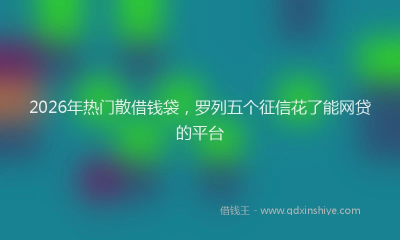 2026年热门散借钱袋，罗列五个征信花了能网贷的平台