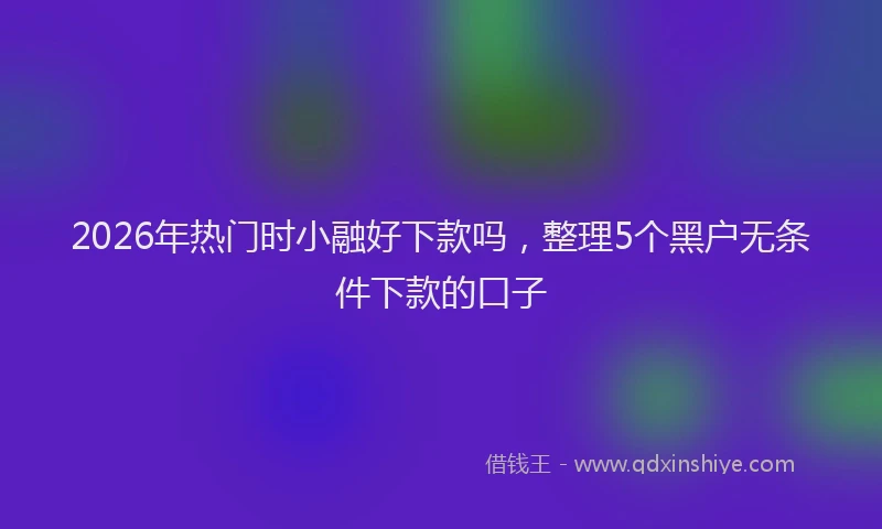 2026年热门时小融好下款吗，整理5个黑户无条件下款的口子