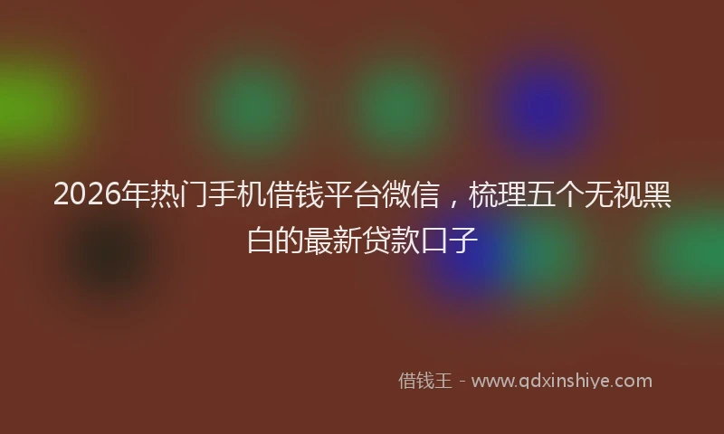 2026年热门手机借钱平台微信，梳理五个无视黑白的最新贷款口子