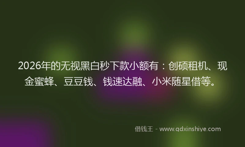 2026年的无视黑白秒下款小额有：创硕租机、现金蜜蜂、豆豆钱、钱速达融、小米随星借等。