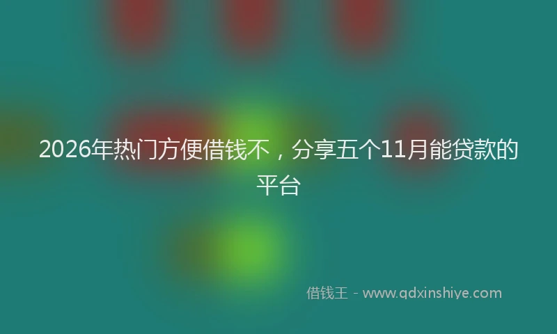 2026年热门方便借钱不，分享五个11月能贷款的平台