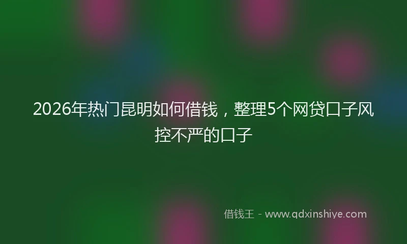 2026年热门昆明如何借钱，整理5个网贷口子风控不严的口子