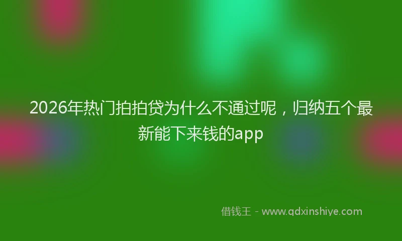 2026年热门拍拍贷为什么不通过呢，归纳五个最新能下来钱的app