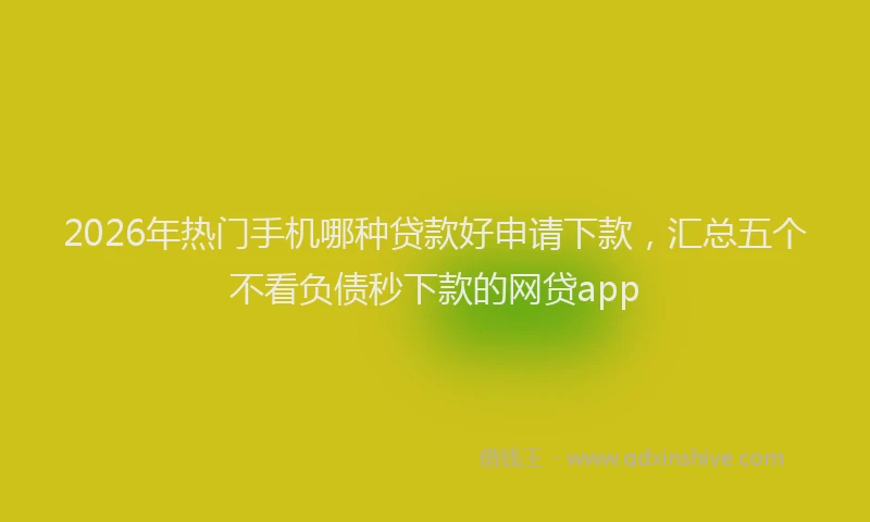 2026年热门手机哪种贷款好申请下款，汇总五个不看负债秒下款的网贷app