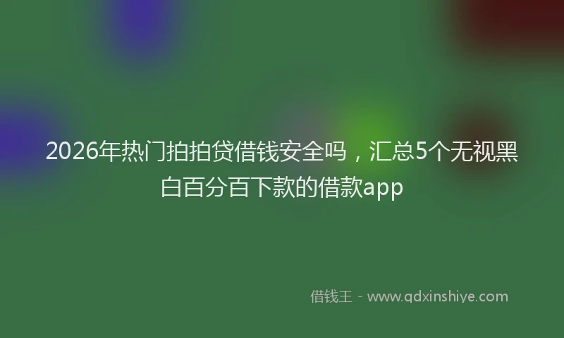 2026年热门拍拍贷借钱安全吗，汇总5个无视黑白百分百下款的借款app