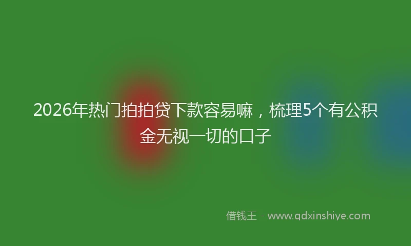 2026年热门拍拍贷下款容易嘛，梳理5个有公积金无视一切的口子